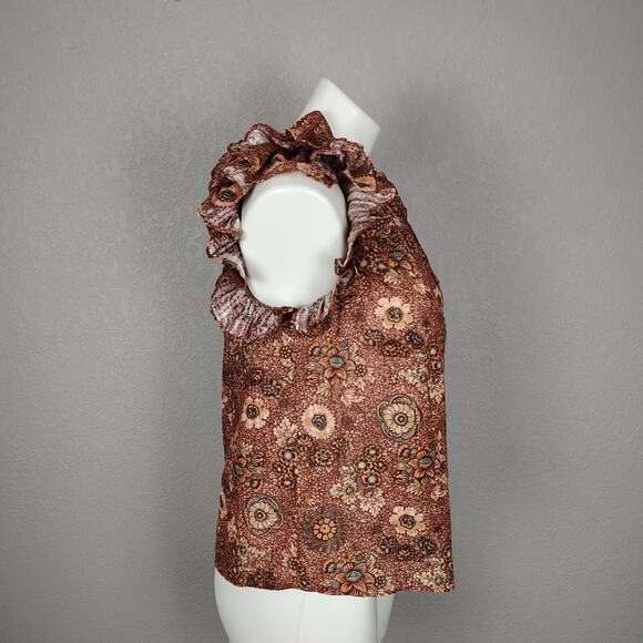 Ulla Johnson Ruffle Sleeveless Floral Elisa In Rosebud Top Size 2 - Picture 5 of 16